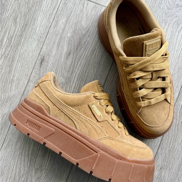 Puma Women's Suede Platform Sneakers - Caramel/Tan - Picture 2 of 5